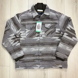Jachs NY Sherpa Lined Aztec Southwest Jacket Mens XL Snap Front Wool Blend Coat